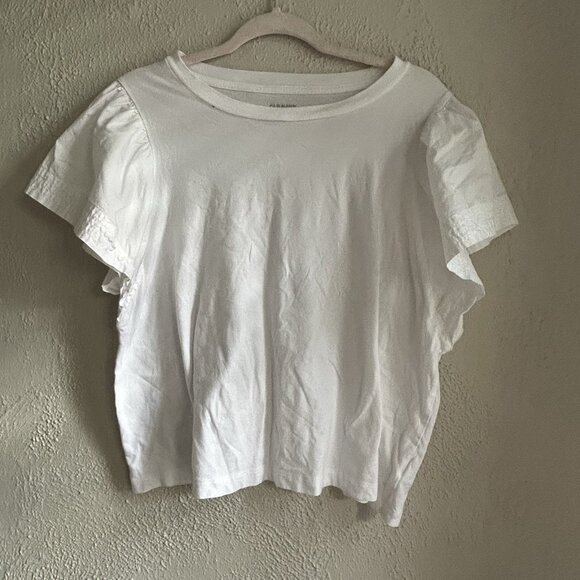 Old Navy White Shirt Flutter Sleeve XLarge Fairy Women Boho Cottagecore Peasant - Picture 4 of 8